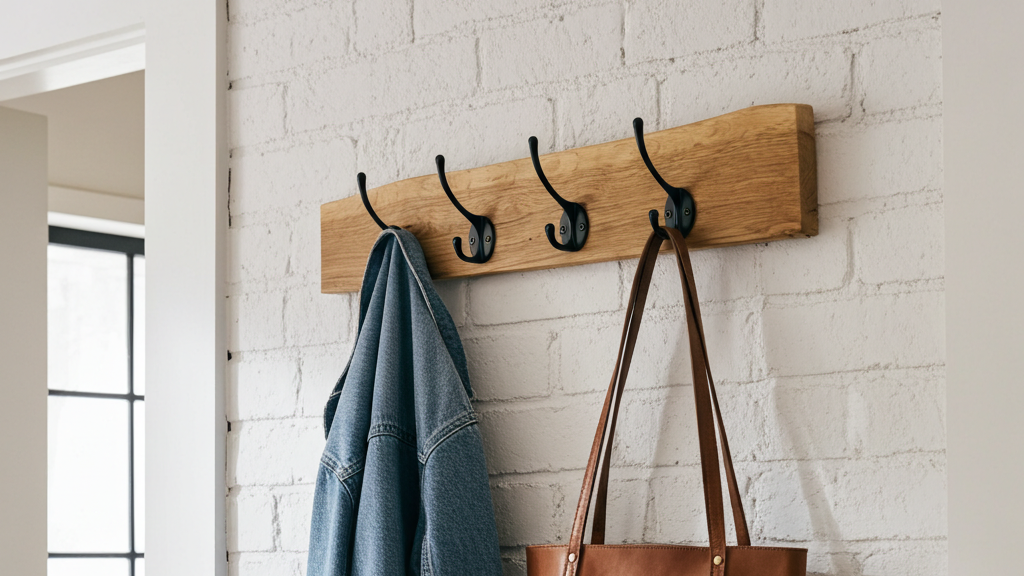 Garderobe Eiche · Waldkante · Schwanenhals-Haken – HlzLaden