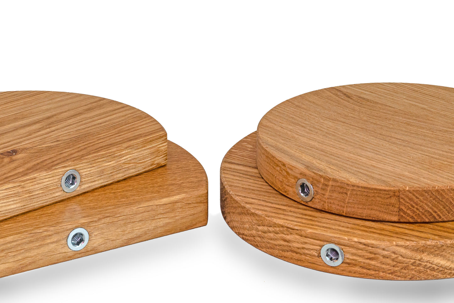 Handgefertigtes Rundes Regal aus Massivem Eichenholz – Vielseitiges Hängeregal für Pflanzen, Bücher und Dekoration