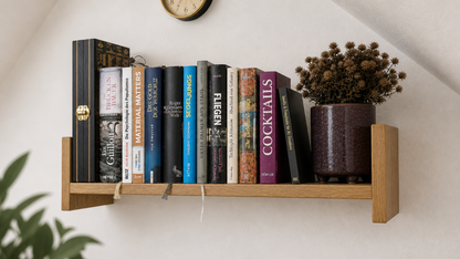Wandregal Eiche 40-80 cm | Bücherregal Massivholz geölt | schwebendes Wandboard | Wohnzimmer Deko skandinavisch | handgefertigt