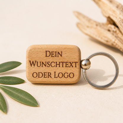 Schlüsselanhänger aus Holz – individuelle Wunschgravur.