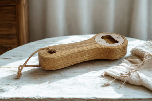Flaschenöffner aus Eichenvollholz – handgemacht