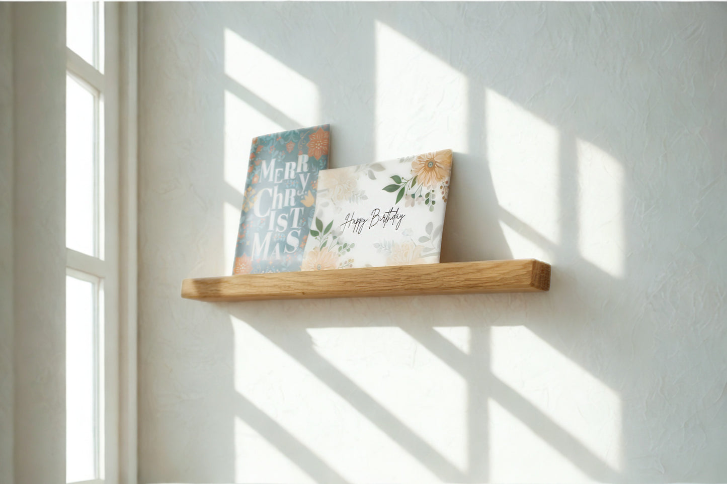 Bilderleiste - Fotoleiste aus Eichenholz, Wandboard für Bilder, mit Klebeaufhängung