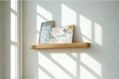 Bilderleiste - Fotoleiste aus Eichenholz, Wandboard für Bilder, mit Klebeaufhängung