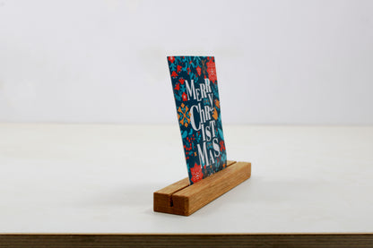 Handgefertigter Kartenhalter aus Eichenholz